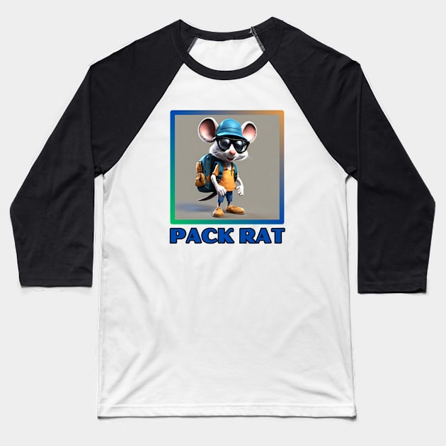 Funny camping core pack rat backpack hiker Baseball T-Shirt by Shean Fritts 